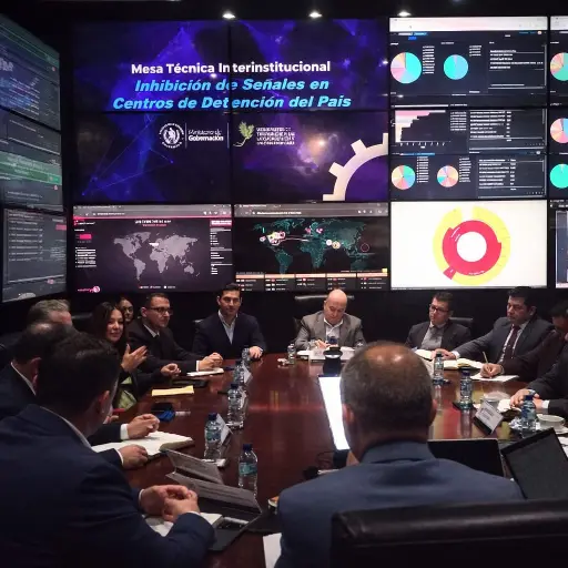 Reunión de la mesa técnica interinstitucional para inhibición de señales en cárceles del país. ,Ministerio de Gobernación