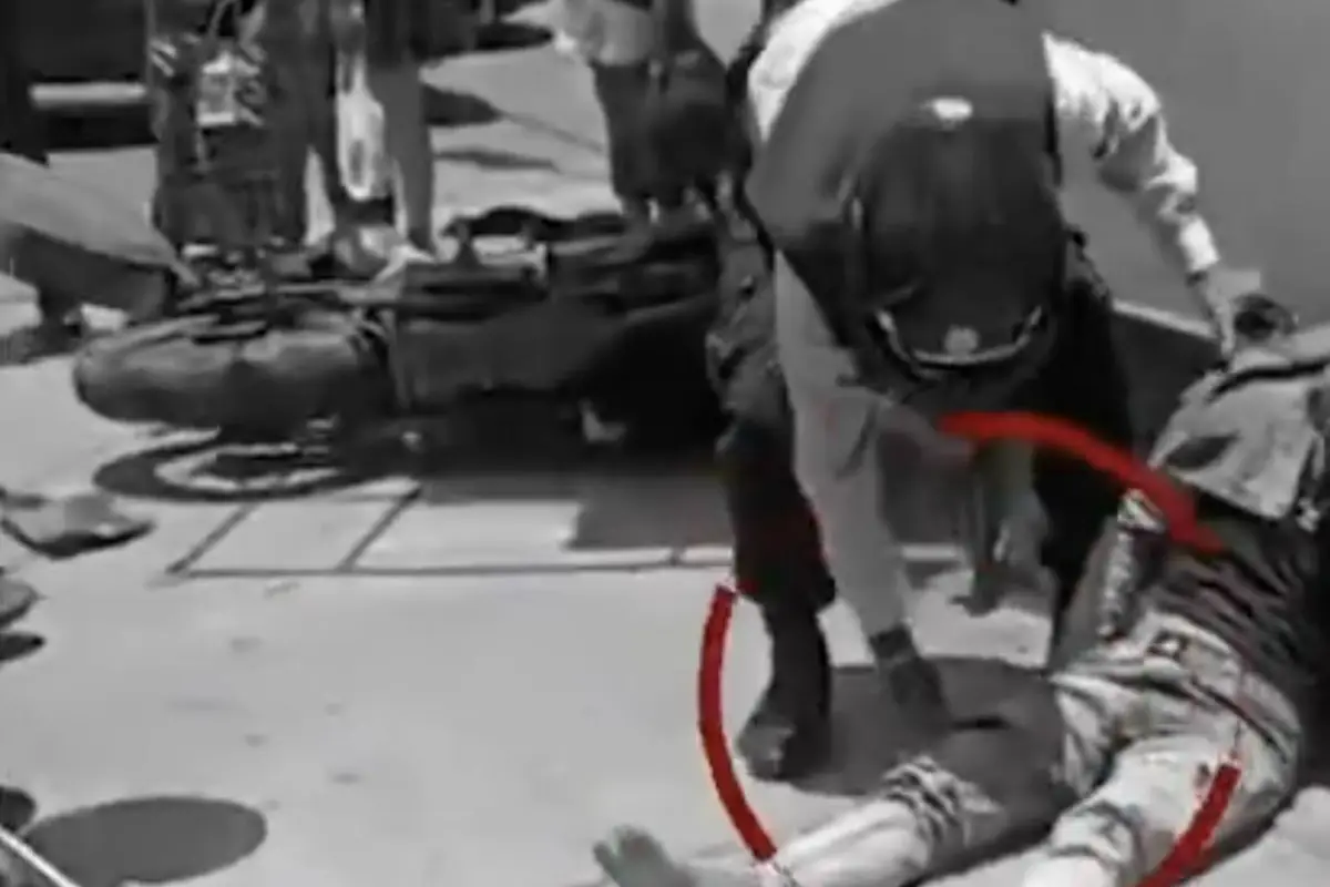 Del atropello al asalto en segundos., Captura de pantalla video de X.