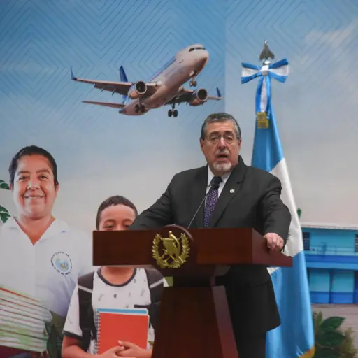 El presidente Bernardo Arévalo durante la conferencia de prensa 