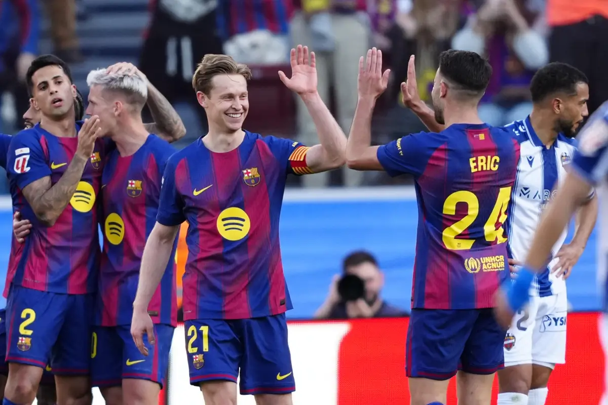 Celebración del FC Barcelona ante el Levante en el Spotify Camp Nou - EFE