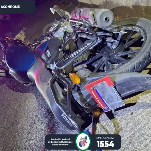 El área donde falleció un motorista en San Marcos. ,Bomberos Municipales Departamentales