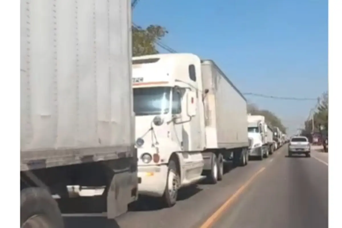Largas filas de tráileres se observaron en la ruta al Atlántico por la protesta., Captura de pantalla. 