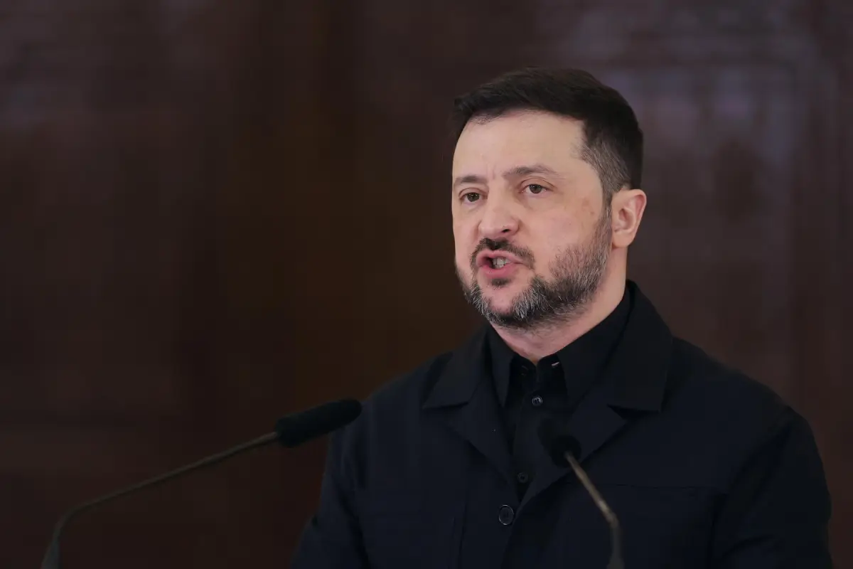 FOTO ARCHIVO,  El presidente ucraniano, Volodímir Zelenski, durante una rueda de prensa en Bucarest (Rumanía) el 12 de marzo de 2026