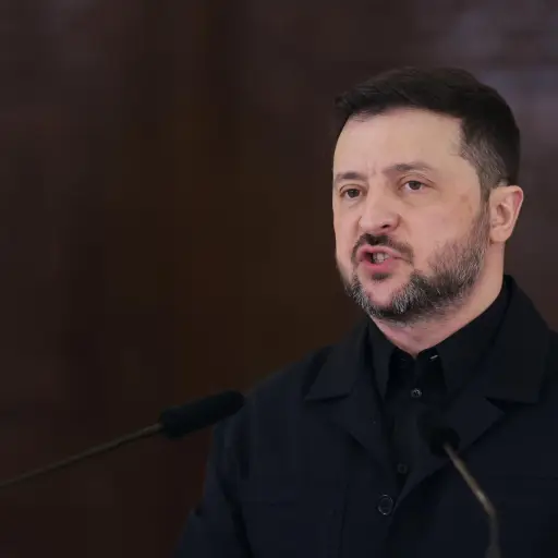 FOTO ARCHIVO , El presidente ucraniano, Volodímir Zelenski, durante una rueda de prensa en Bucarest (Rumanía) el 12 de marzo de 2026