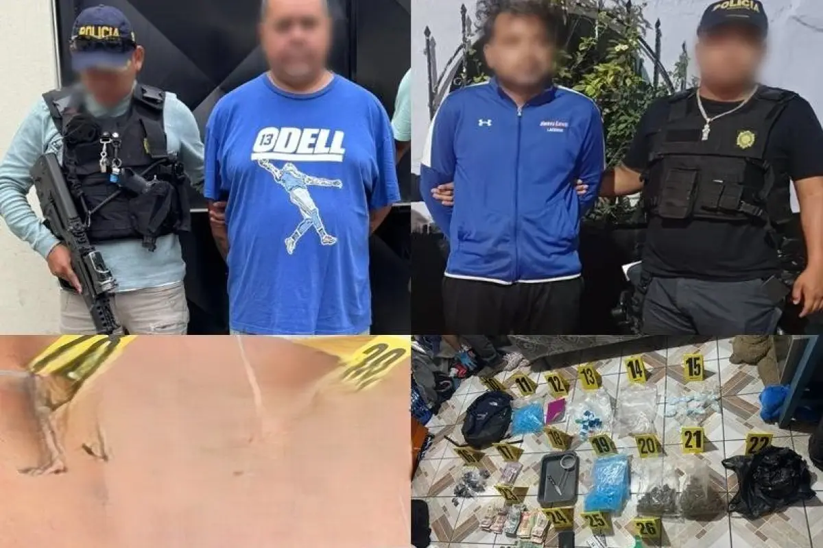 Tras varios allanamientos, la PNC localizó armas y dinero en Amatitlán., PNC de Guatemala.