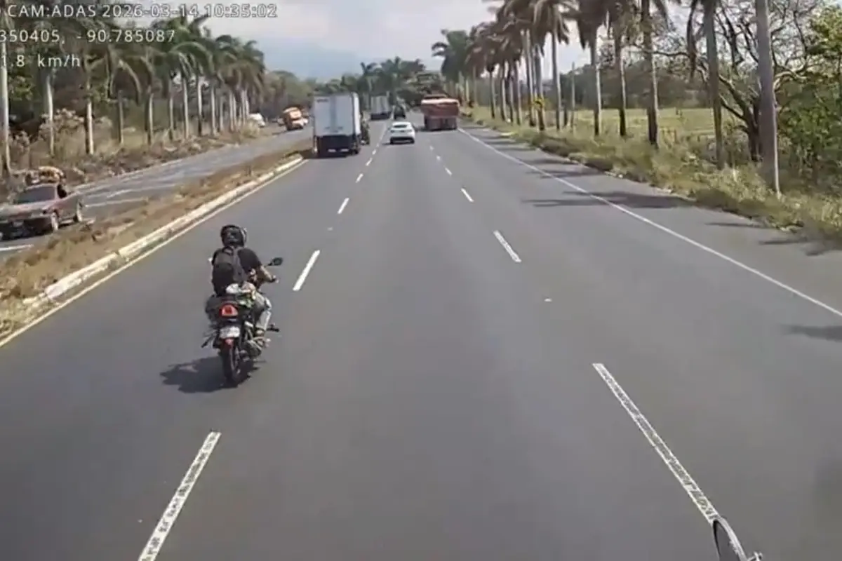La cámara de un camión captó el trágico accidente de tránsito., Captura de pantalla.