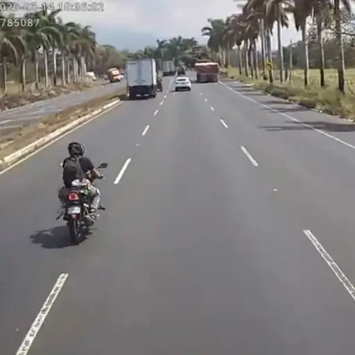 La cámara de un camión captó el trágico accidente de tránsito. ,Captura de pantalla. 