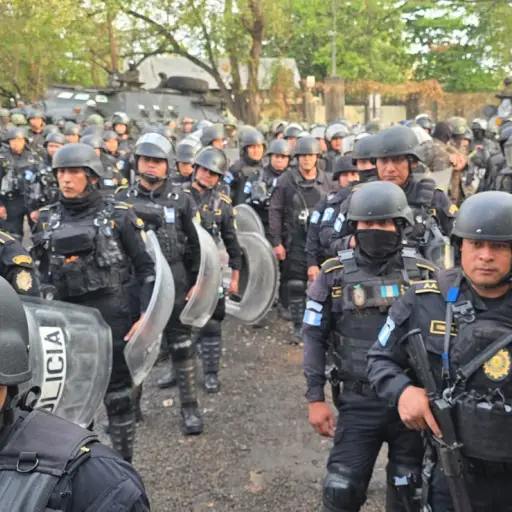 Agentes de la PNC y miembros del Ejército ingresaron al penal Renovación 1 desde muy temprano. ,Ejército de Guatemala.