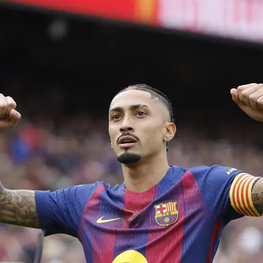 Celebración de Raphinha ante el Sevilla - EFE