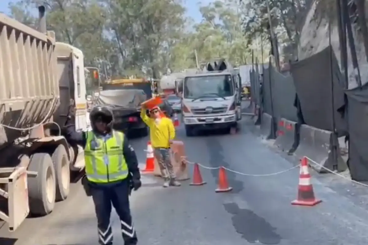 Cierre en la subida de Villa Lobos por trabajos., PMT de Villa Nueva