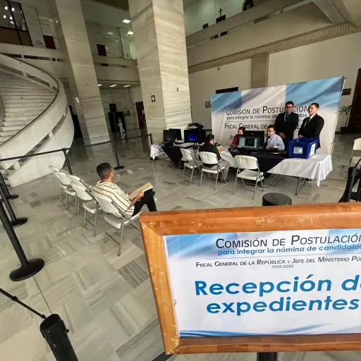 Área habilitada en el Palacio de Justicia para recibir impedimentos contra aspirantes a fiscal general.  ,Omar Solís/Emisoras Unidas