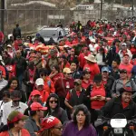 Manifestación de salubristas en el Periférico. ,Omar Solís/Emisoras Unidas