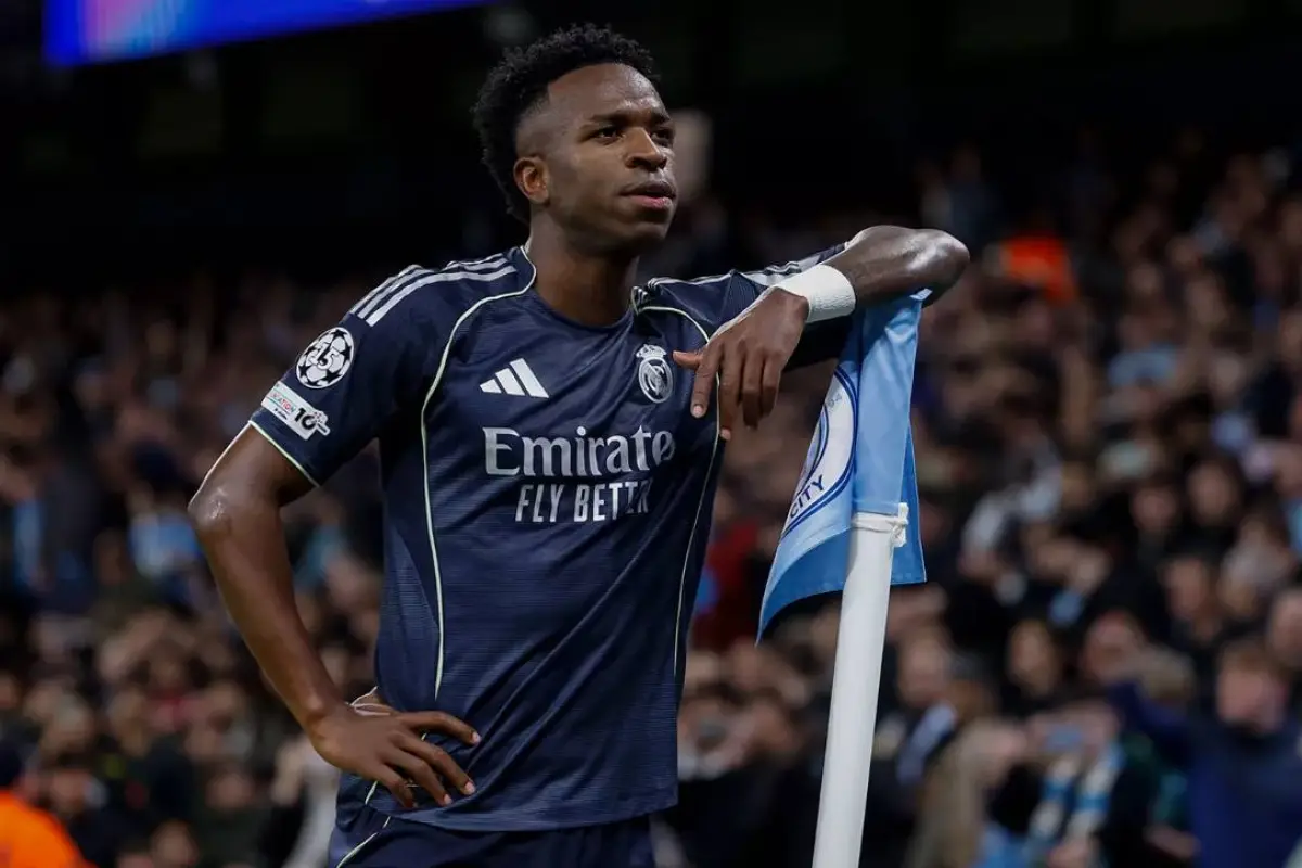 Celebración de Vinícius ante el Manchester City - Real Madrid C.F.