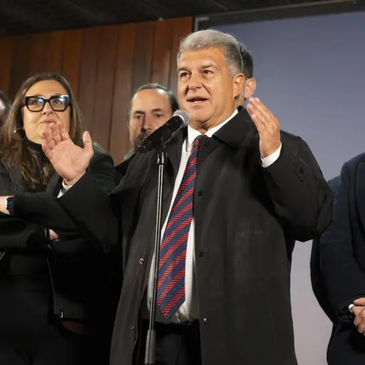 Joan Laporta en una conferencia de prensa previo a las elecciones del Barça - EFE