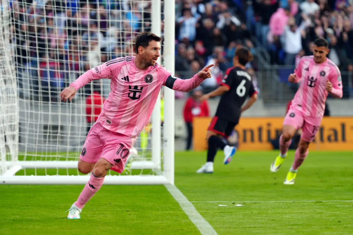 Lionel Messi celebra el 0-2 parcial ante DC United 
