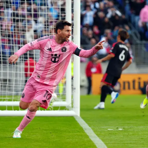 Lionel Messi celebra el 0-2 parcial ante DC United 