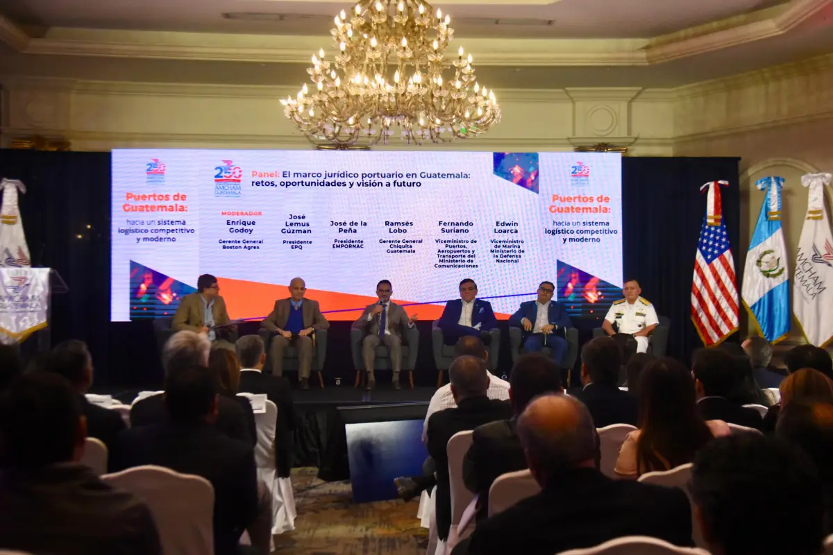 AmCham Guatemala realizó el evento “Puertos de Guatemala: hacia un sistema logístico competitivo y moderno”., Omar Solís/Emisoras Unidas