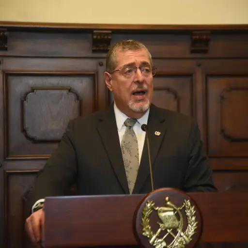El presidente Bernardo Arévalo durante la conferencia de prensa 