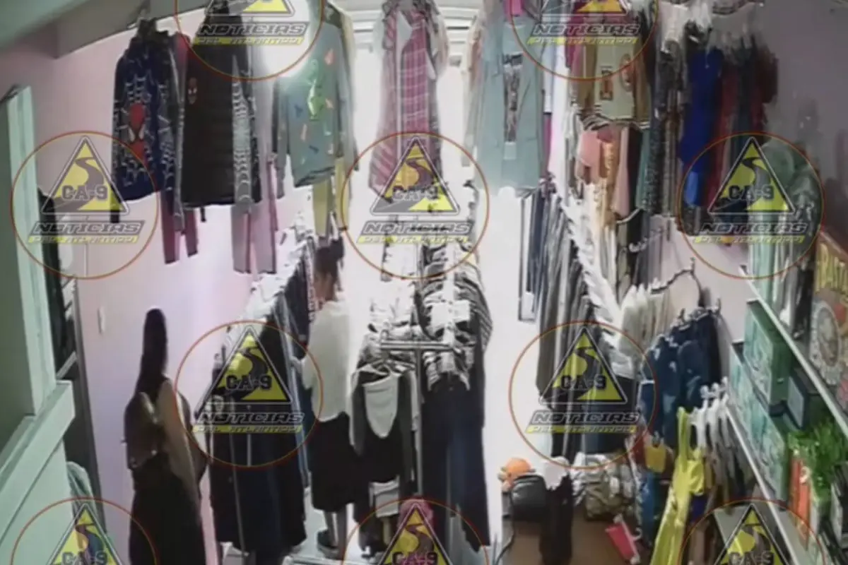 Video muestra robo de ropa en un almacén de Palencia., Captura de pantalla video de X.