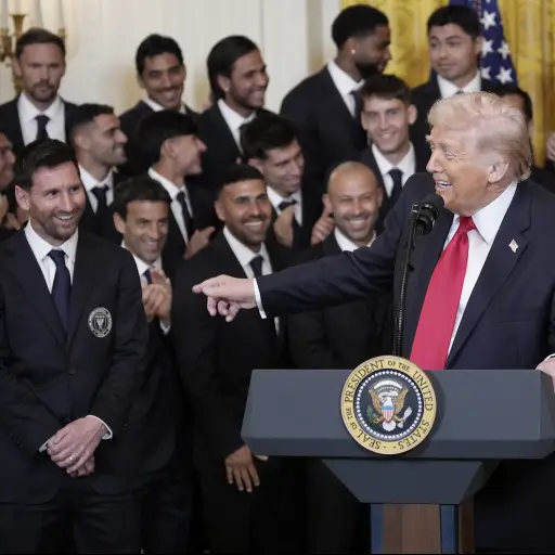  El presidente de Estados Unidos, Donald Trump, recibió este jueves en la Casa Blanca al Inter Miami de Lionel Messi 