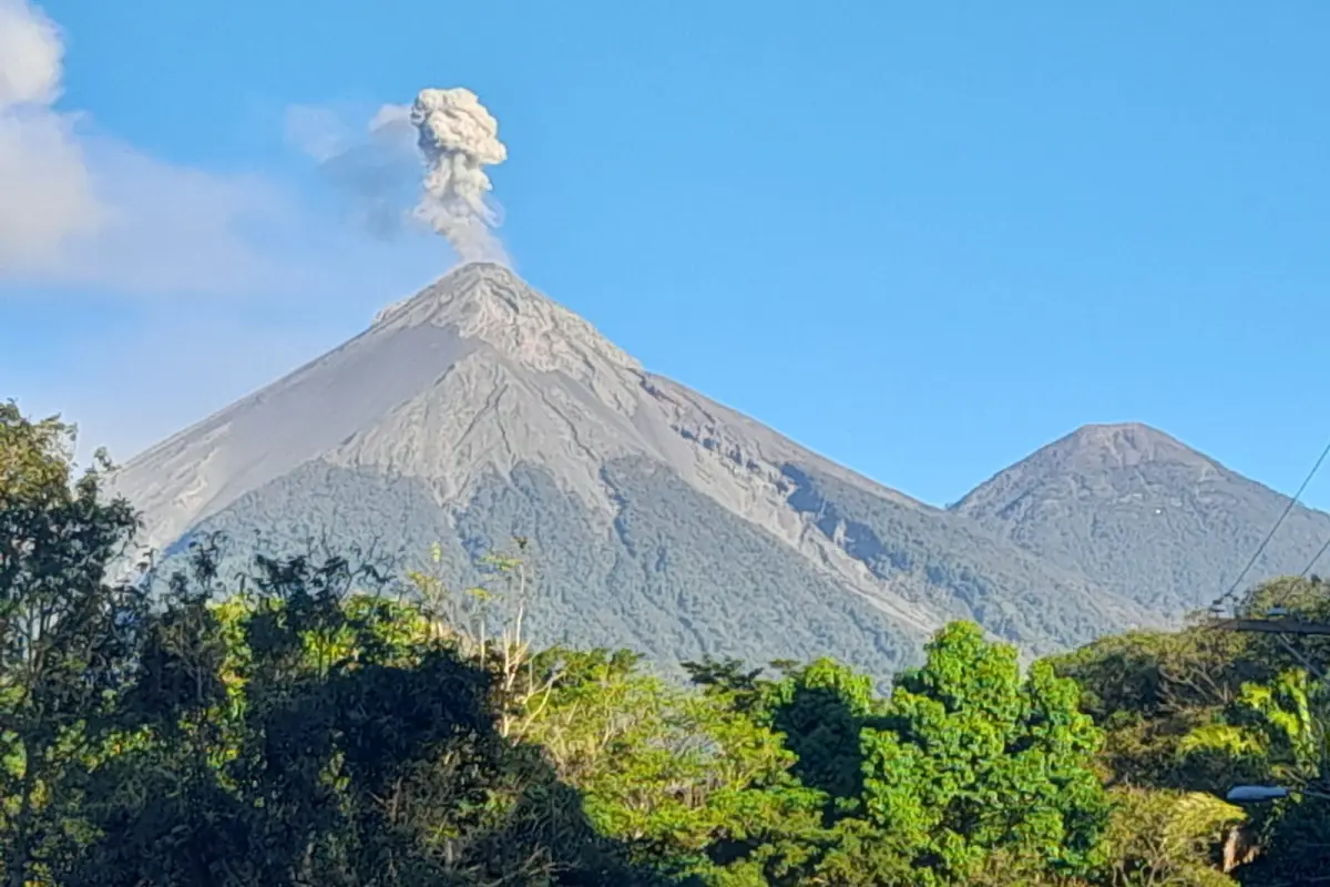 Volcán de Fuego en actividad. , Foto Conred