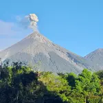 Volcán de Fuego en actividad.  ,Foto Conred