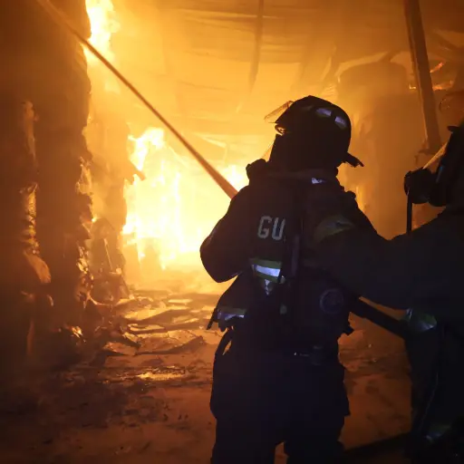 Bomberos trabaja para combatir el incendio en el complejo industrial ubicado en Km. 30 de ruta al Pacífico. ,Bomberos Voluntarios