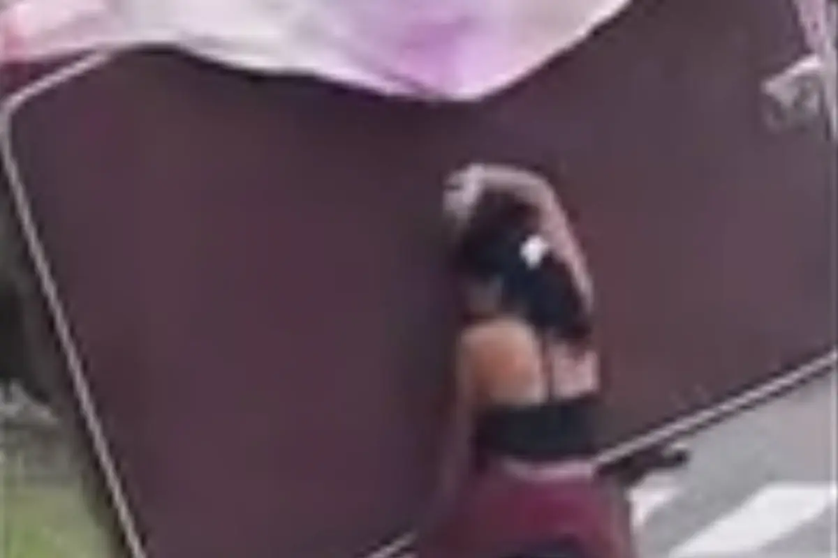 Captan en video arriesgado traslado de colchón sobre una moto., Captura de pantalla video de X.