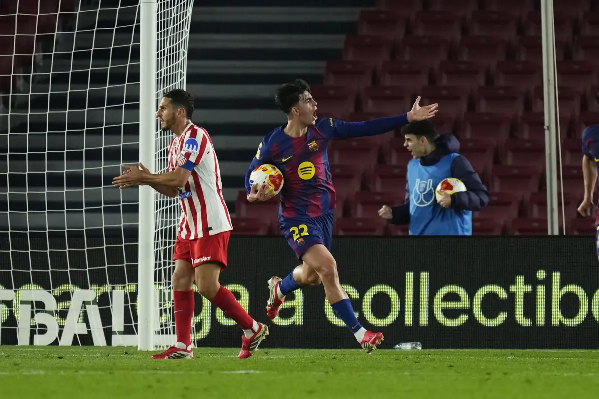 Celebración del Marc Bernal ante el Atlético de Madrid - EFE