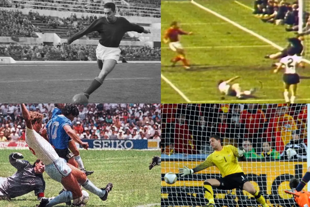 Collage de goles históricos de las Copas del Mundo de la FIFA 