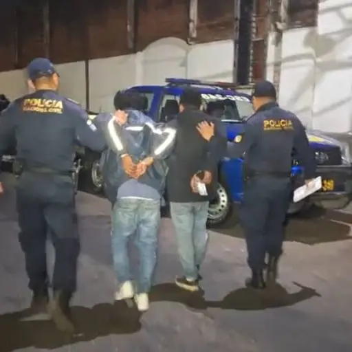 Los presuntos asaltantes detenidos en Escuintla fueron puestos a disposición de la justicia. ,PNC