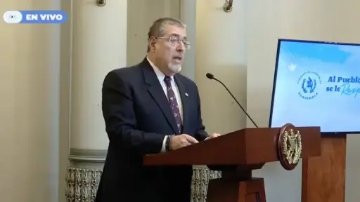 El presidente Bernardo Arévalo durante la conferencia de prensa \