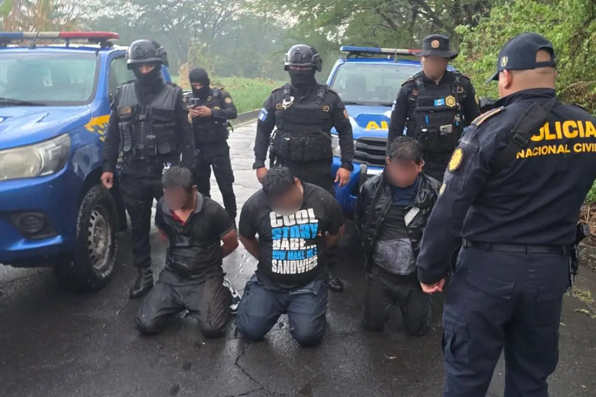Los sospechosos fueron capturados tras una persecución en Escuintla., PNC