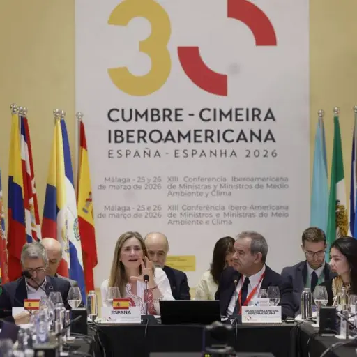 La Vicepresidenta tercera y ministra para la Transición Ecológica y el Reto Demográfico, Sara Aagesen (3i), inaugura la XIII Conferencia Iberoamericana de ministros de Medioambiente y Clima, en Málaga. ,EFE
