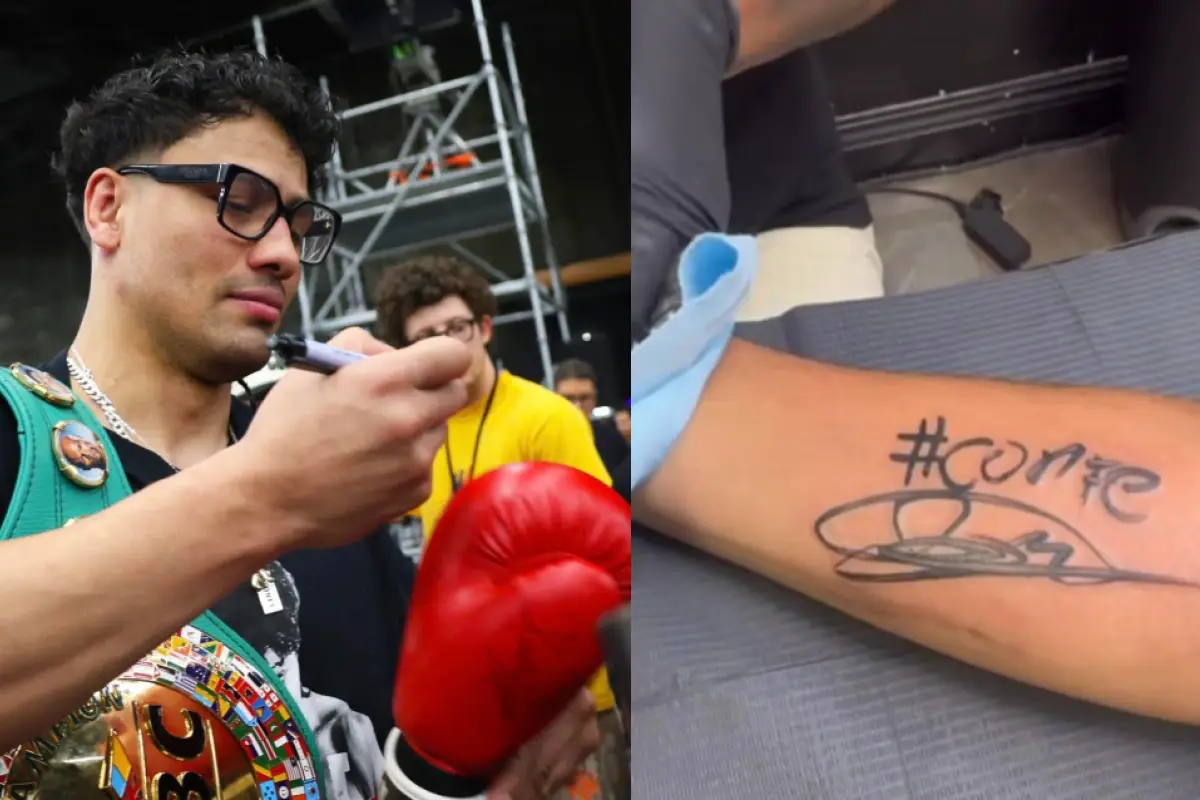 Aficionado se tatúa la firma de Lester Martínez - RR.SS.