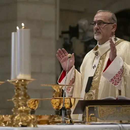 Domingo de Ramos sin misa en el Santo Sepulcro por restricciones policiales. ,Redes sociales.
