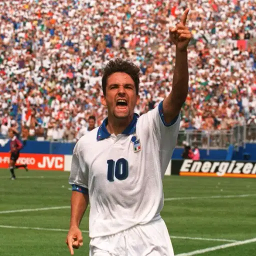 Roberto Baggio celebrando en Estados Unidos 1994