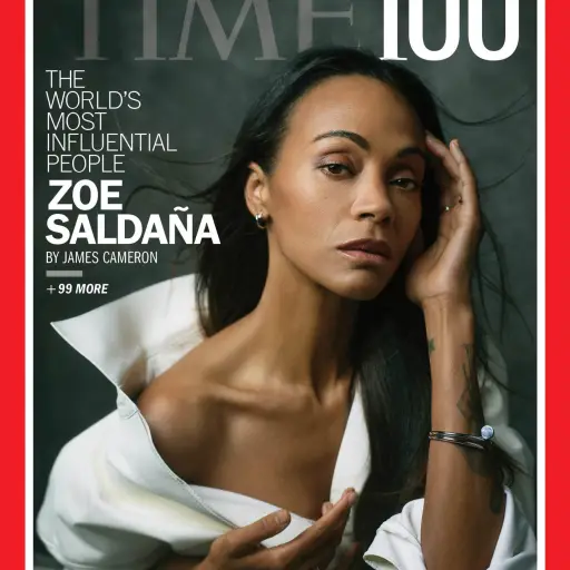 Fotografía publicada en la cuenta de X de la revista @TIME que muestra a la actriz Zoe Saldaña en su portada , EFE/ @TIME