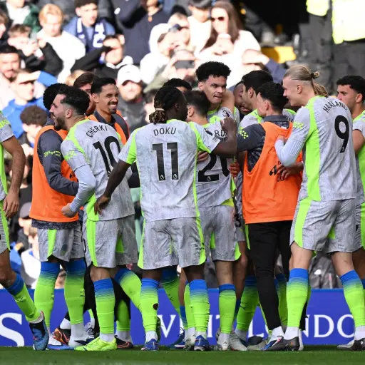 Celebración del Manchester City ante el Chelsea en Stamford Bridge - EFE