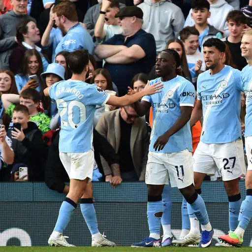Celebración del Manchester City ante el Arsenal - EFE