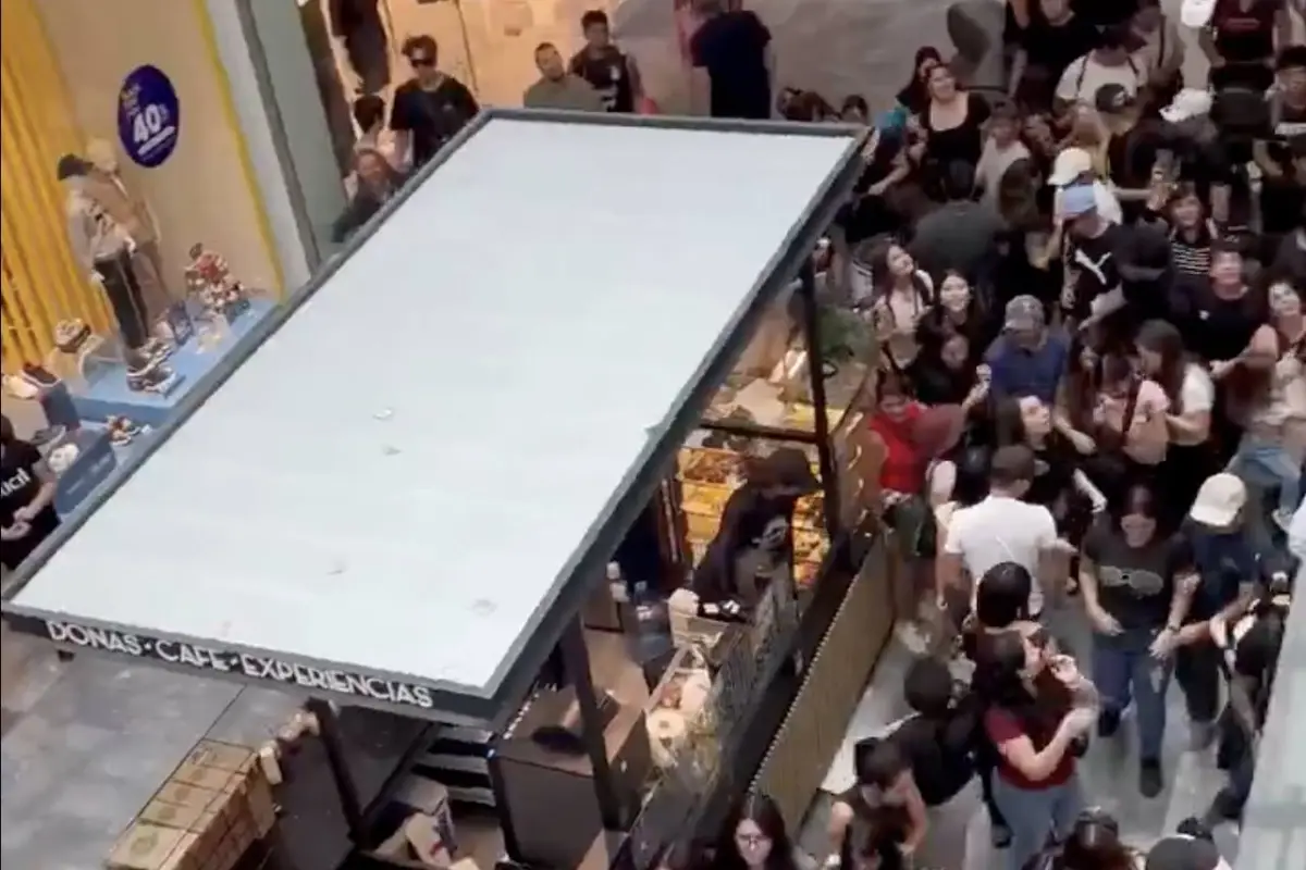 Videos virales revelan pánico en centro comercial durante lluvia de billetes que deja heridos., Redes sociales.