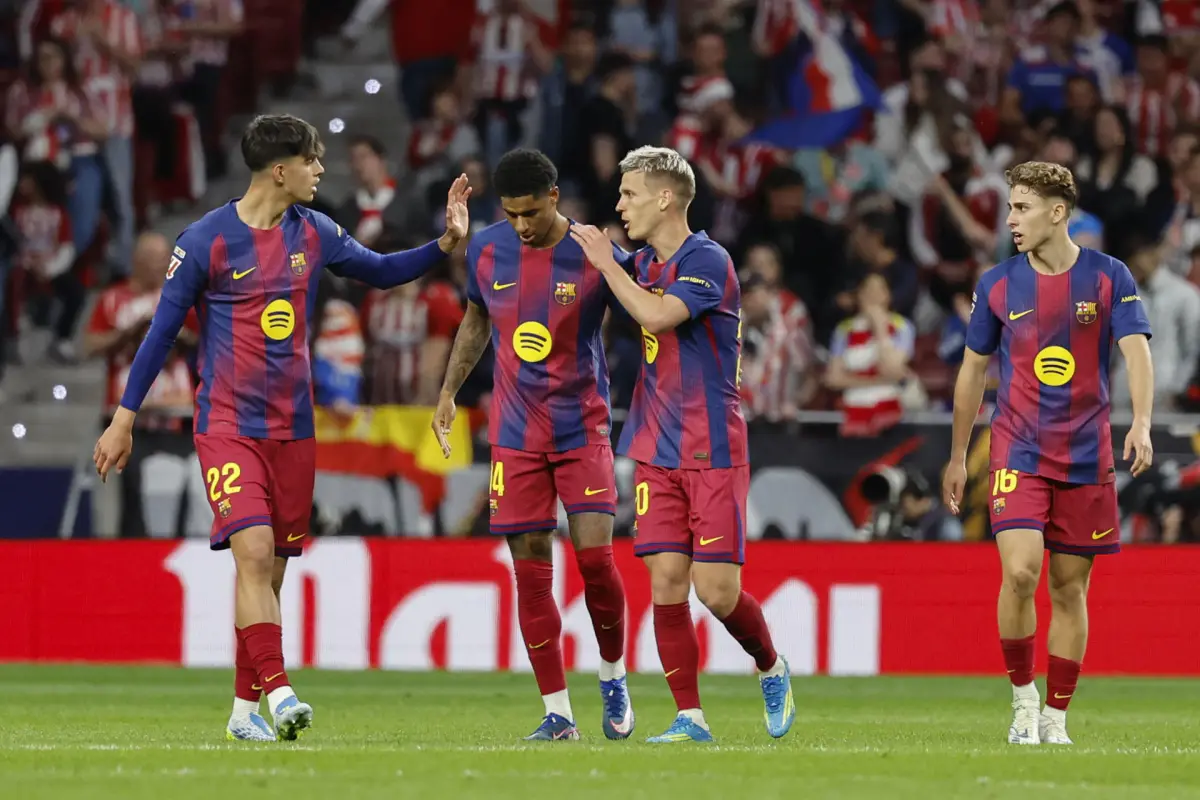 Celebración del Barcelona ante el Atlético de Madrid - EFE