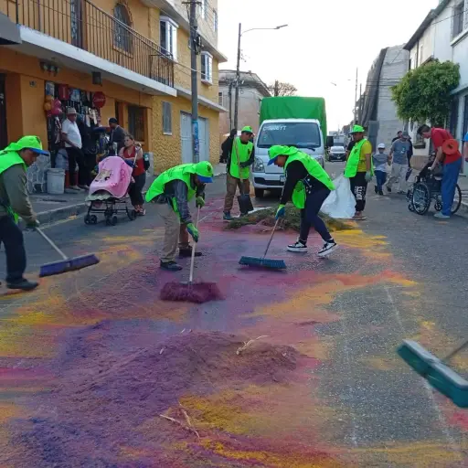 Limpia y verde realiza limpieza de miles de alfombras ,Municipalidad de Guatemala