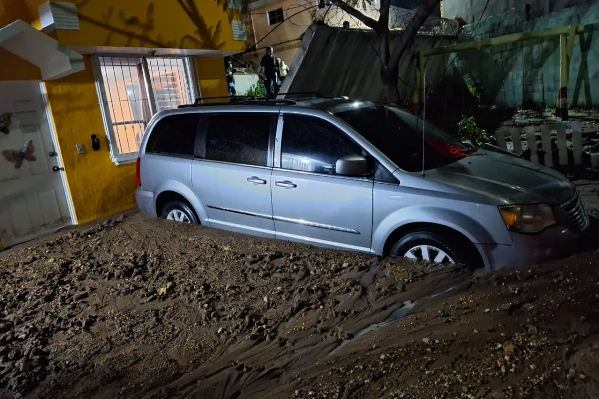 Área afectada por las lluvias en zona 5 de Villa Nueva., Conred