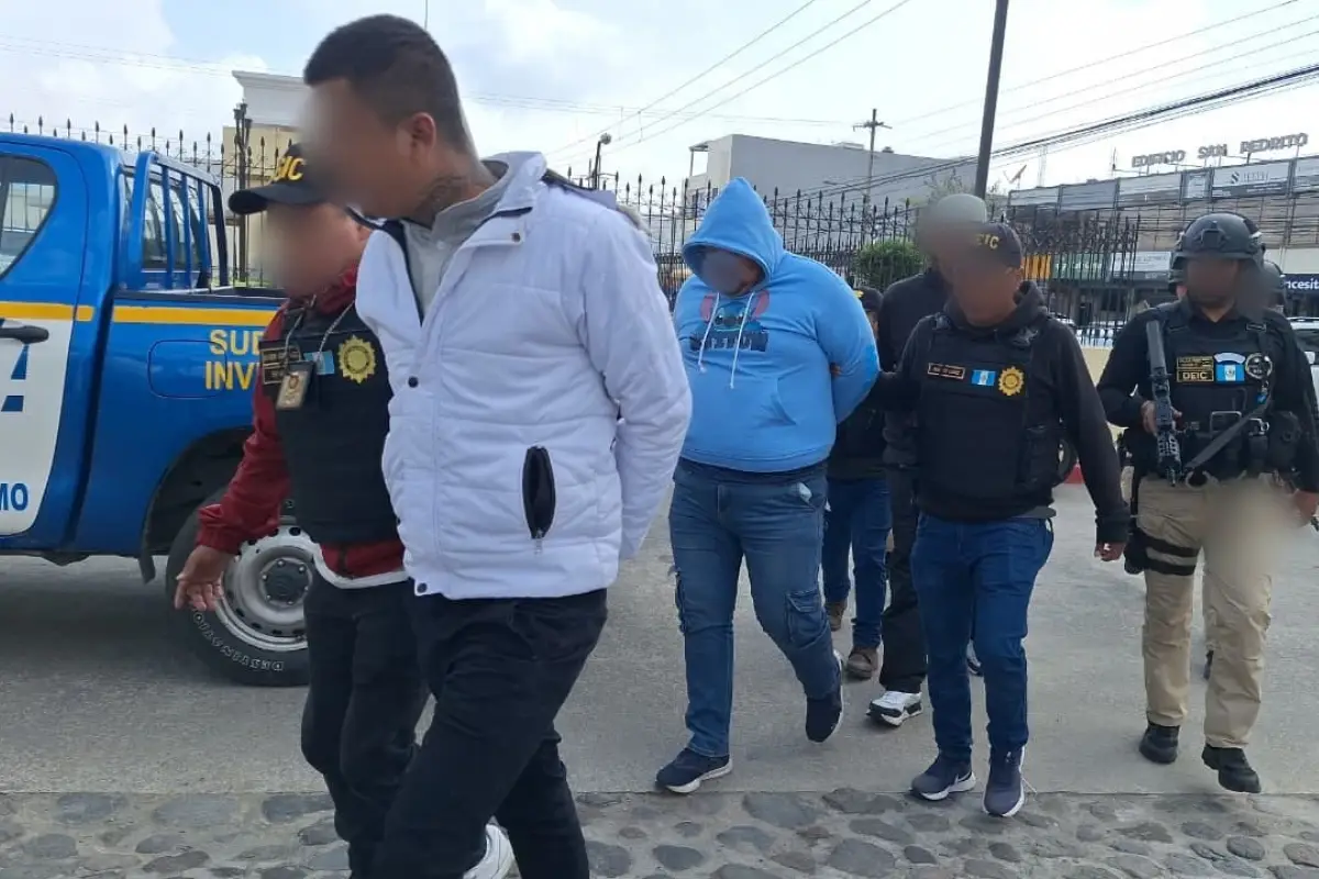 Los presuntos pandilleros de la Mara Salvatrucha detenidos en Quetzaltenango por presuntamente darle muerte a un hombre., PNC