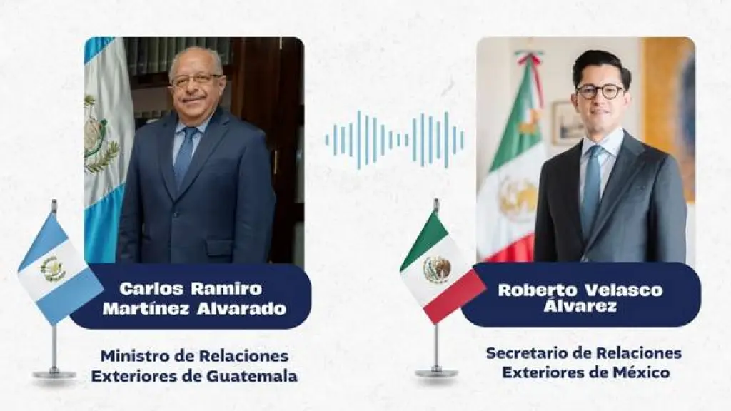 Los cancilleres de Guatemala, Carlos Martínez; y México, Roberto Velasco, dialogaron vía telefónica. ,Ministerio de Relaciones Exteriores