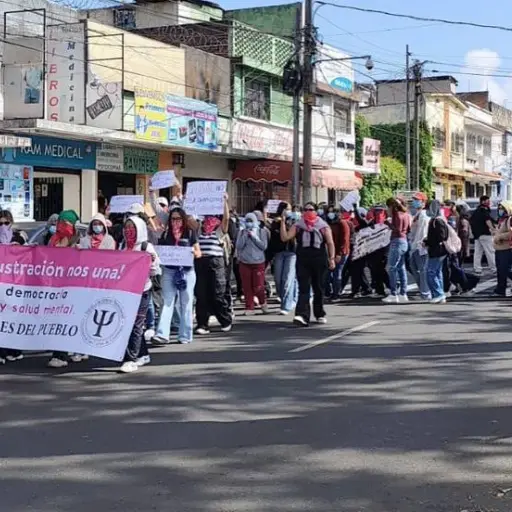 Una marcha de estudiantes de la Usac en la Ciudad de Guatemala. ,PMT capitalina/Montejo