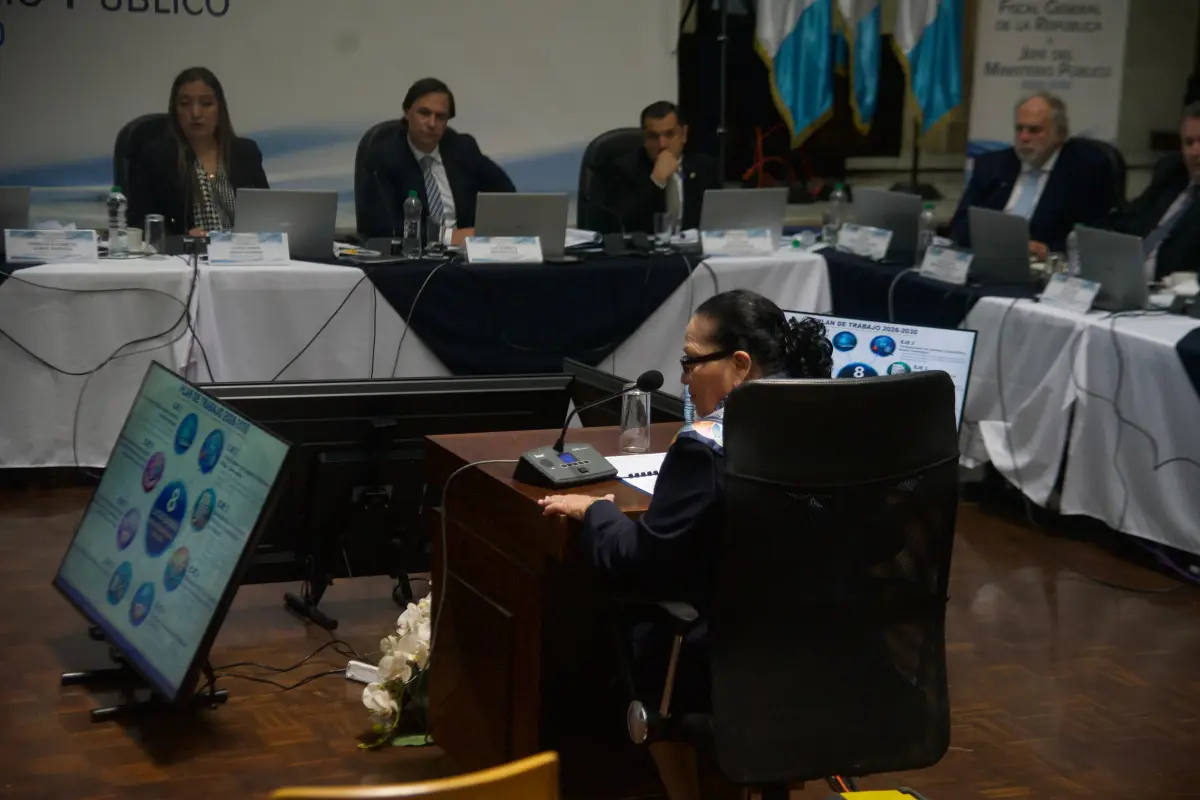 La fiscal general, Consuelo Porras, expuso su plan de trabajo ante la comisión de postulación para buscar su reelección en el cargo., Omar Solís/Emisoras Unidas