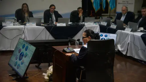 La fiscal general, Consuelo Porras, expuso su plan de trabajo ante la comisión de postulación para buscar su reelección en el cargo. ,Omar Solís/Emisoras Unidas