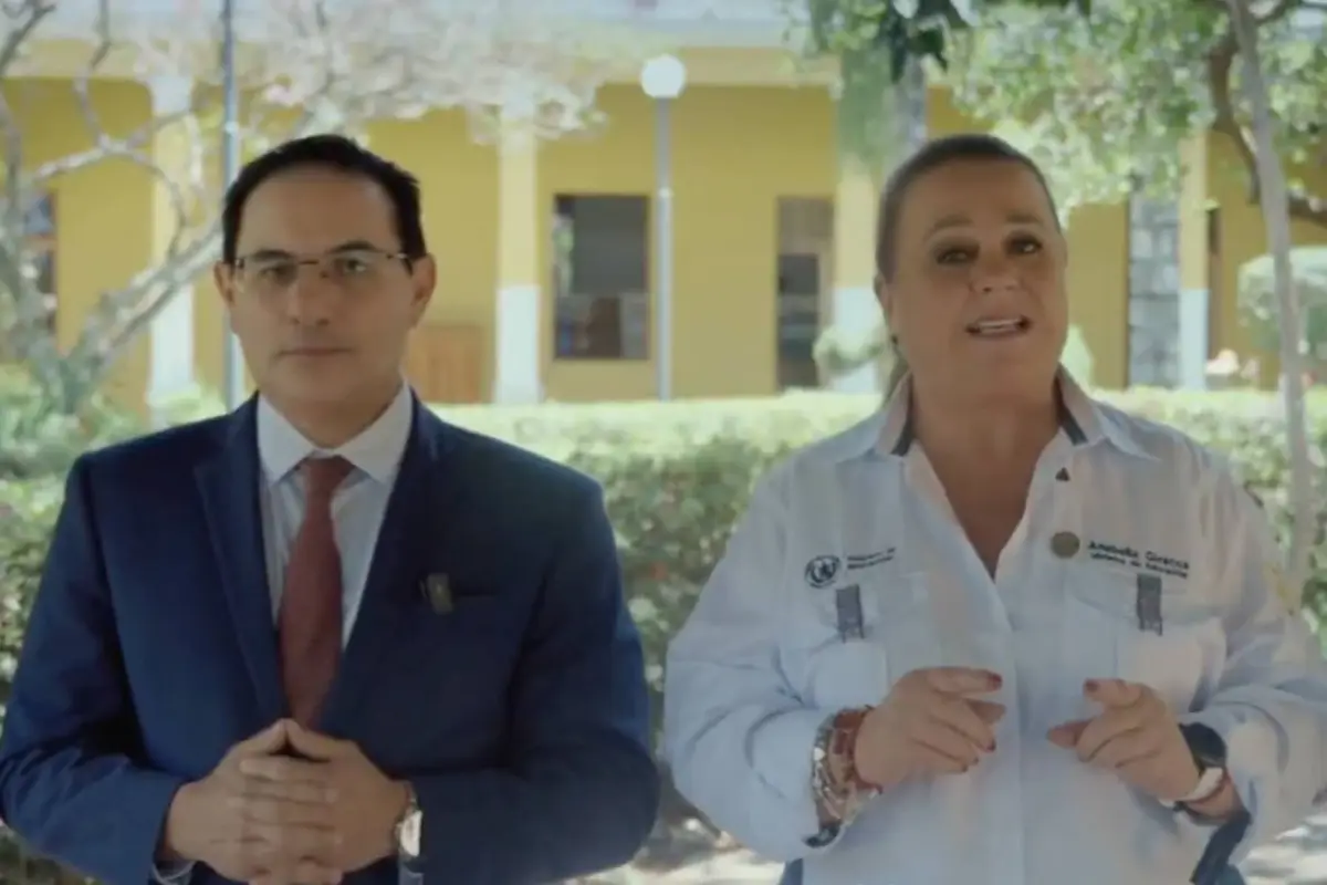 Los ministros de Gobernación, Marco Antonio Villeda, y de Educación, Anabella Giracca., Gobierno de Guatemala